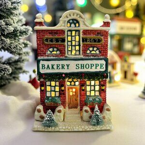 Christmas Valley Bakery Shoppe Vintage Lighted Christmas Building 1994